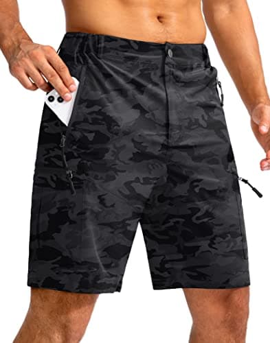Pudolla Men's Lightweight Outdoor Hiking Cargo Shorts for Travel Golf Camping
| Pudolla Men's 9" Zipper Pockets Hiking — Black Camo