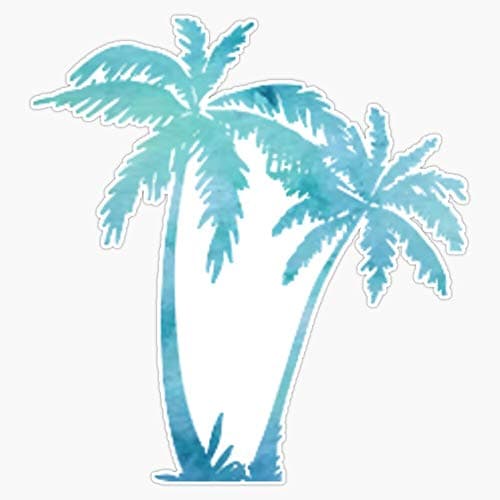 Blue Watercolor Palm Tree Vinyl Sticker Waterproof Laptop Bumper Decal For Outdoor Use 5 in - FUTCHER-SM-STICKERS-171