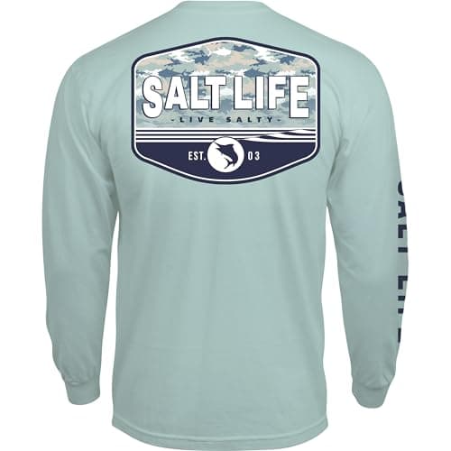 Salt Life Women's Long Sleeve Shirt Classic Fit Fade Long Sleeve Classic Fit Shirt Aquatic Journey