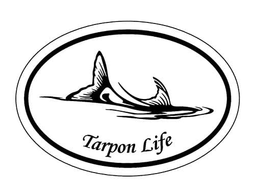 Oval Tarpon Life Decal - Ocean Fishing Bumper Sticker - Salt Water Angler Sticker + Fishing Enthusiast + Boat Accessorie