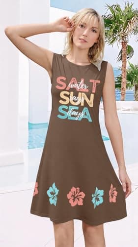 UNIQUEONE Women's Hawaiian Sea Shell Sleeveless Shirt for Summer Beach Sundresses
| UNIQUEONE Women's Loose Tank Hawaii