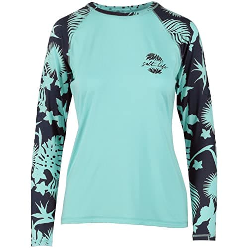Salt Life Women's Escapism Long Sleeve Performance Shirt + Summer Outdoor Active Women + Beach Vacations + Quick Dry Bre — Light Aruba Heather