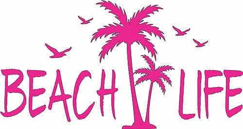 Beach Life Palm Trees Birds Ocean Pink Vinyl Window Decal for Car/Truck
Beach Life Palm Trees Birds Ocean Die Cut Pink V