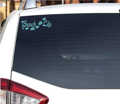 Sea Turtle Ocean Die Cut Vinyl Window Decal/Sticker - Beach Life for Car/Truck (Turquoise Blue)
| Beach Life Turquoise