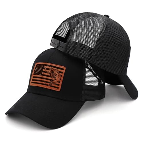 KKilicy American Flag Fishing Trucker Hat for Dad MenBirthday Retirement Gifts