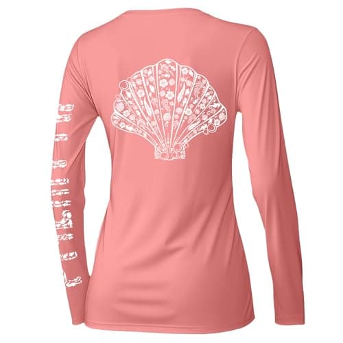 Palmyth Women's Fishing Shirt UPF 50 Sun Protection for Summer Fishing Outings
| Palmyth Long Sleeve Women's Fishing Sh — Pink / Scallop