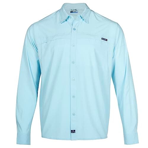 Salt Life Men's Performance Tee Long Sleeve Mens Perfect Summer Workout Shirt — Sky Blue