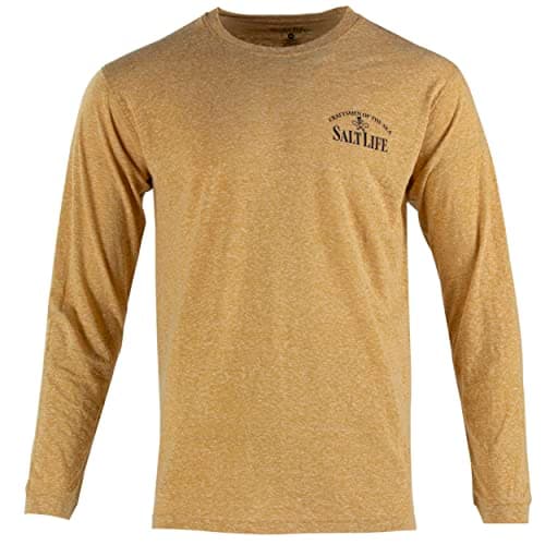 Salt Life Men's Crafty Seas Long Sleeve Classic Fit Shirt for Casual Wear with Breathable Fabric and Stylish Print in Na