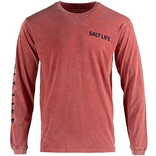 Salt Life Men's Salty Swell Long Sleeve Classic Fit Shirt for Beach Wear with Soft Fabric and Stylish Design, Available