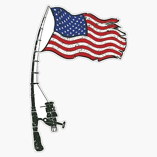 American Flag Fishing Bumper Sticker Decal - Outdoor Vehicle Decoy
| Fishing Enthusiast American Flag Bumper Sticker -