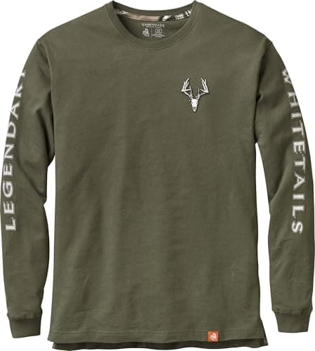Legendary Whitetails Men's Non-Typical Long Sleeve T-Shirt for Outdoor Adventure Featuring Camouflage Print in Medium Si — Army
