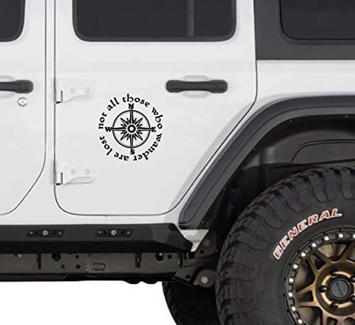 MAZ Distributions Not All Who Wander are Lost Sticker - Waterproof Vinyl Decal for Window and Bottle - Perfect for Outdo