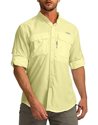 Men's Sun Protection Pudolla Fishing Shirts UPF50+ Long Sleeve Travel Work Button Down Shirts
| Pudolla Men's Sun Prote — Lemon