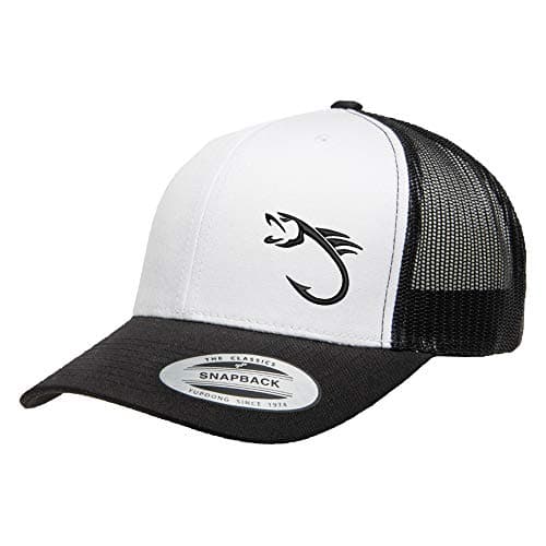Love Sketches Embroidered Fishing Hat for Men & Women | Fish Trucker Hat Men Snapback Hats | Best Dad Fishing Gift — Black/White/Black