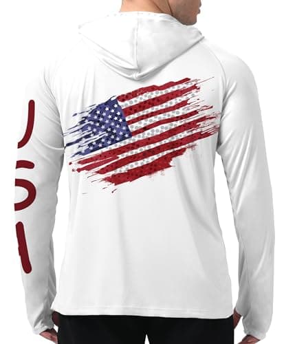 UPF 50+ Sun Protection Men's Hoodie Shirt for Fishing and Hiking
| Lightweight UPF 50+ Men's Hoodie Shirt for UV Protec — B-f-white-flag