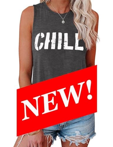 IRISGOD Women's Loose Fit Summer Graphic Tank Tops for Workout and Casual Wear
| IRISGOD Women's Cute Summer Graphic Sl — 23y-155 Chill