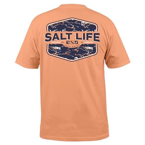 Salt Life Men's Tactical Camo Short Sleeve Tee + Size: Medium + Color: Black + 100% Polyester Transitional Fabric + Idea — Grapefruit