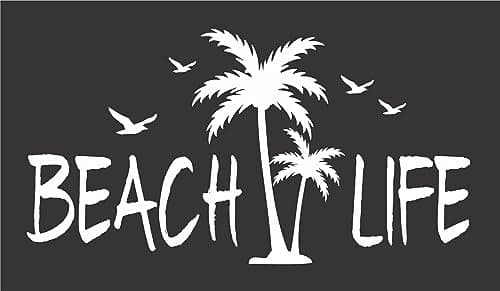 Beach Life Palm Trees Birds Ocean Pink Vinyl Window Decal for Car/Truck
Beach Life Palm Trees Birds Ocean Die Cut Pink V — White