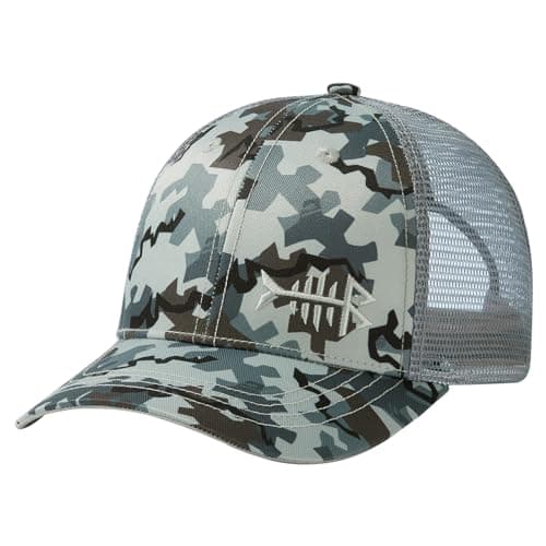 BASSDASH Altimate Fishing Hat Mesh Back Adjustable Baseball Trucker Cap for Men and Women Global Recycled Standard — Rock Camo
