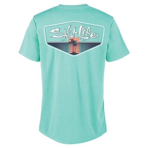 Salt Life Women's V-Neck Short Sleeve Tee For Casual Wear
| Salt Life Women's Private Island V-Neck Short Sleeve Tee Fo — Aruba Blue