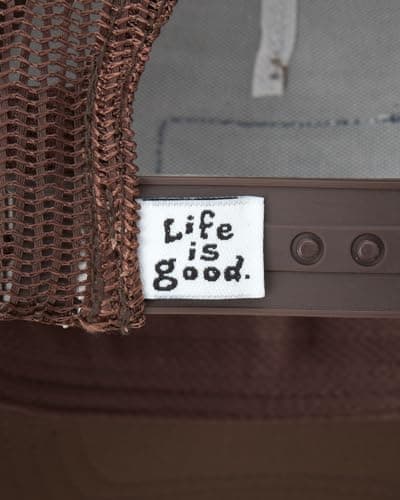 Life is Good Men's Mesh-Back Logo Patch Adjustable Baseball Cap - Stylish Summer Hat for Men