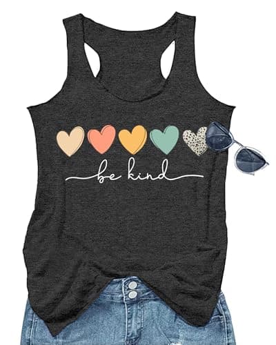 GEMLON Women's Summer Tank Tops for Women in Loose Graphic Basic Casual Shirts
| GEMLON Loose Summer Sleeveless Tank To — Be&dark Grey
