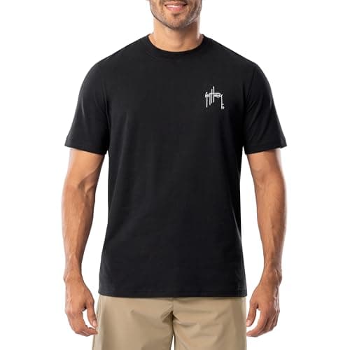 Guy Harvey Men’s Short Sleeve Cotton Graphic T-Shirt for Outdoor Adventures featuring Sea Life Art, Size Medium, 100% Co