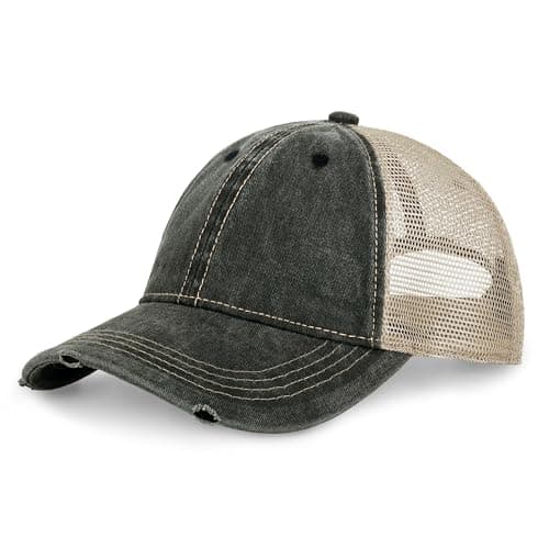 CHOK.LIDS Premium Washed Unstructured Trucker Hat for Men and Women Outdoor Adjustable Distressed Pigment Dyed Cap
| CH — Charcoal