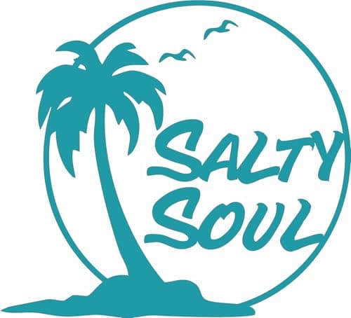 Salty Soul Palm Tree Sea Gulls Sun Ocean Beachy - Die Cut Vinyl Window Decal for Car/Truck (White)  
Salty Soul Palm Tre — Turquoise Blue