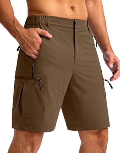 Pudolla Men's Lightweight Outdoor Hiking Cargo Shorts for Travel Golf Camping
| Pudolla Men's 9" Zipper Pockets Hiking — Brown
