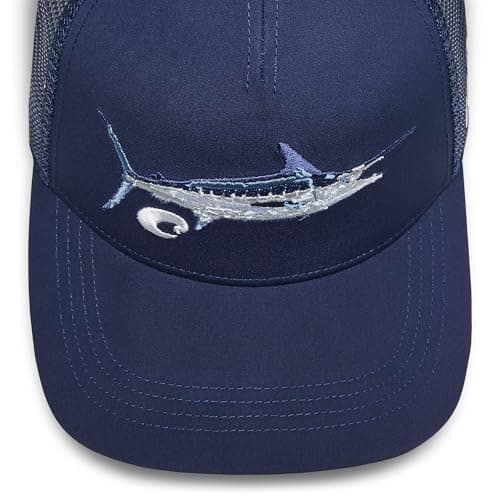 Costa Del Mar Men's Marlin Stitched Trucker Hat Cool Beach Wear Wide Brim UV Protectioninantioxidant Protection Sun Prot