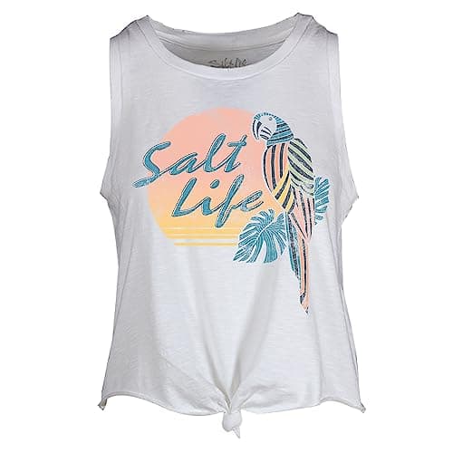 Salt Life Women's Stylish Polly in Paradise Muscle Tank Top for Summer Beach Days with Comfortable Fit and UV Protection
