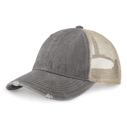 CHOK.LIDS Premium Washed Unstructured Trucker Hat for Men and Women Outdoor Adjustable Distressed Pigment Dyed Cap
| CH