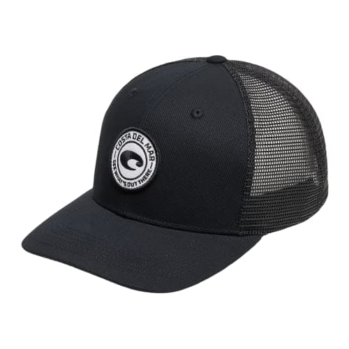 Costa Del Mar Unisex Adult Fashion Trucker Hat Ultra UV Protection Styles Popular Sun Hat — Black