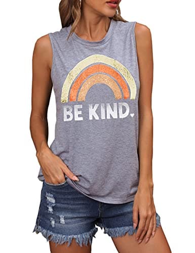 IRISGOD Women's Loose Fit Summer Graphic Tank Tops for Workout and Casual Wear
| IRISGOD Women's Cute Summer Graphic Sl — 1-light Grey