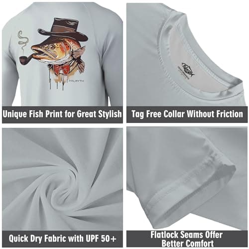 Palmyth Men's Long Sleeve UPF 50+ Fishing Shirt Sun Protection Tee
| Palmyth Men's Long Sleeve UPF 50+ Fishing T-Shirt