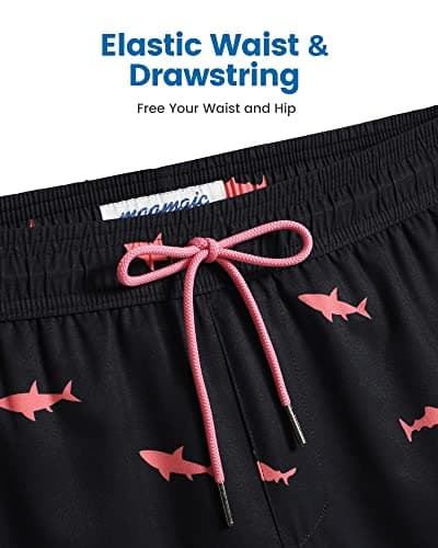 Maamgic 2 in 1 Mens Swim Trunks 7 Inch Swim Shorts - Recycled Material - Swimming, Beach - Durable and Comfortable - 32