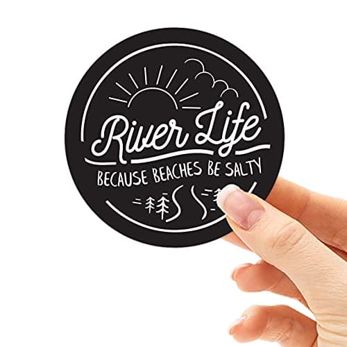 Hydroflask Saltwater Waterproof Sticker for Kayaking - River Life Beach Salt Sticker for Fly Fishing Fans