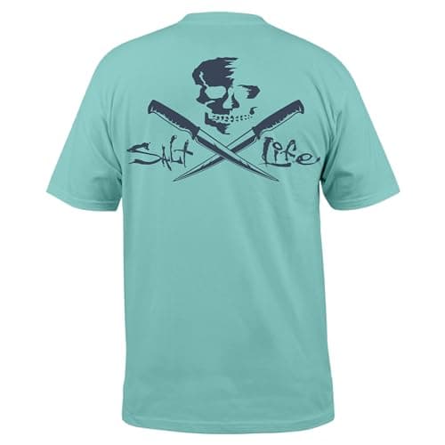 Salt Life Men's Stylish Skull and Fillet Tee Perfect for Outdoor Adventures in Regular Fit