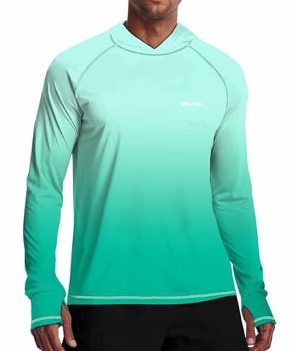 UPF 50+ Sun Protection Men's Hoodie Shirt for Fishing and Hiking
| Lightweight UPF 50+ Men's Hoodie Shirt for UV Protec — D-i-blue
