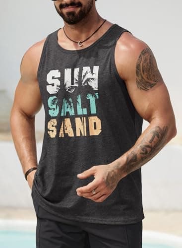 VOGSTART Mens Summer Beach Tank Tops Vacation Sleeveless Shirts (S-3XL)  
VOGSTART Mens Muscle Tank Tops for Summer Beac
