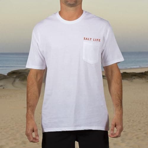 Salt Life Men's Sailin Flag Shirt Gray Size M