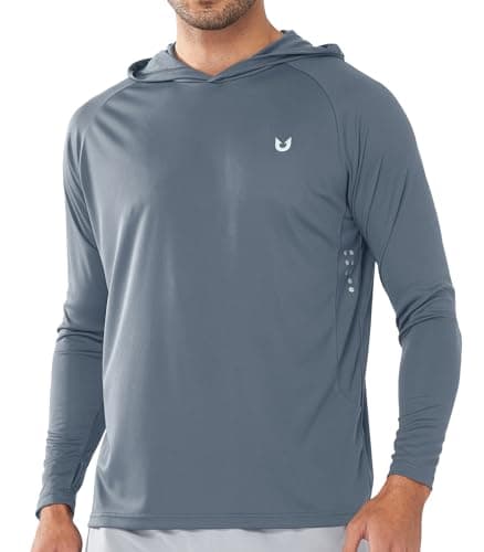 NORTHYARD Men's UPF 50+ Sun Protection Hoodie Shirts for Fishing and Running Quick Dry UV SPF — Cloud