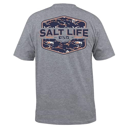 Salt Life Men's Tactical Camo Short Sleeve Tee + Size: Medium + Color: Black + 100% Polyester Transitional Fabric + Idea