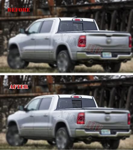Dodge Ram 2009 to 2024 American Flag Decals Stickers Matte Black USA Flag Decal for Truck Back Middle Window
