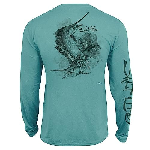Salt Life Men's Ocean Elites Long Sleeve Performance T-Shirt for Swimming Fitness Waterproof