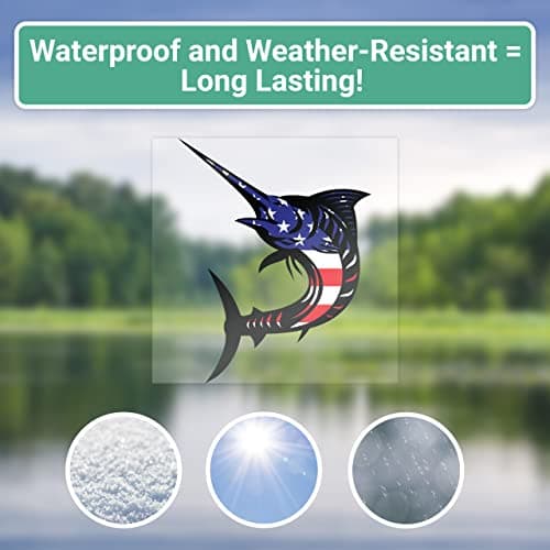 USA Flag Waterproof Sticker for Boat Car RV Camper 5x5in
| Premium Patriotic Fishing Vinyl Decal 5x5in for Truck
| Wate