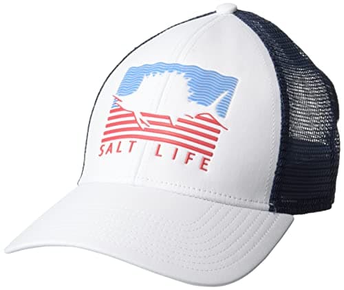 Salt Life Men's Rayon Mesh Fishing Hat for Outdoor Summer Protection - Wide BrimRepublicans for Men's Head Protection — White