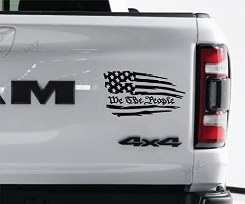MAZ Distributions We The People Sticker – Waterproof Vinyl Decal for Laptop and Waterbottle – Suitable for Indoor and Ou — Black