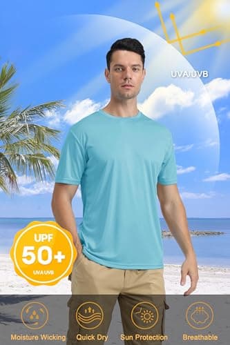 KEFITEVD Men's UPF 50+ Quick Dry Sun Protection Rashguard Shirt for Fishing and Workout
| KEFITEVD Men's SPF 50 Quick D